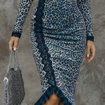 Sexy Lace Detail Leopard Print Dress