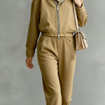 Nadorine Cropped Varsity Jacket and Pants Set