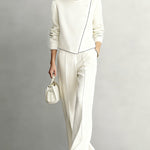 Modern Asymmetric Placket Top and Pants Set