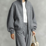 Versatile Casual Tweed Jacket Pants Set