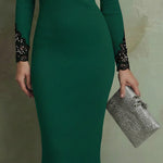 Nadorine Elegant Lace Details Knit Midi Dress for Women Casual Elegant Summer 2026 Work Brunch