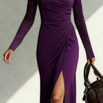 Luxury Simple Cinched Waist Maxi Dress