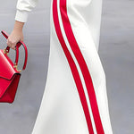 Urban Casual Stripe Hooded Sweatshirt Dress