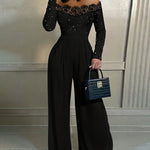 Sparkle Sequins Lace Patchwork Jumpsuit