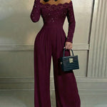 Sparkle Sequins Lace Patchwork Jumpsuit
