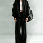 Fall Casual Sweat Jacket Pants Set