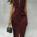 Elegant Retro Sleeveless Bodycon Maxi Dress