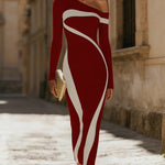 Elegant One Shoulder Knit Bodycon Dress