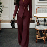 Semi Formal Single Breasted Striped Suit Set