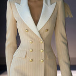 Nadorine Women's Business Casual Striped Midi Blazer Dress
