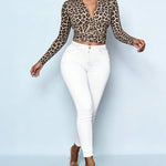 Nadorine Punk Leopard Print Waist Ruched Crop Top for Women Casual Work Office Loose Fit 2026 | Under $40