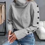 Nadorine Stylish Striped High Collar Blouse for Women Casual Work Office Loose Fit 2026 | Under $40