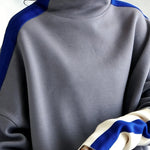 Trendy Vibrant Colorblock Mock Neck Sweatshirt