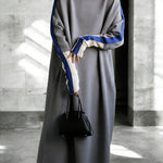 Nadorine Women's Cozy Vibrant Colorblock Mock Neck Maxi Dress
