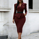 Sharp Tailored Styles Blazer Dress with Belt