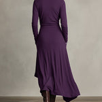 Quiet Luxury Asymmetric Cut Draped Maxi Dress