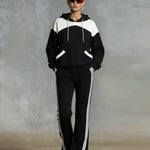 Leisure Comfort Color Block Tracksuit Set