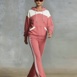 Leisure Comfort Color Block Tracksuit Set