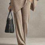 Urban Casual Turtleneck Poncho and Pants Set