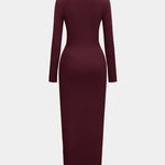 Suede Patchwork High Zipper Slit Maxi Dress
