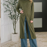 Nadorine Casual Turtle Neck Longline Tunic Top
