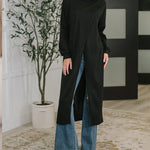 Nadorine Casual Turtle Neck Longline Tunic Top