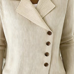 Nadorine Women's Casual Slant Placket Ribbed Knit Cardigan