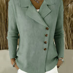 Nadorine Women's Casual Slant Placket Ribbed Knit Cardigan