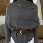 Urban Casual Mock Neck Belted Top