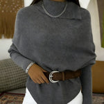 Urban Casual Mock Neck Belted Top