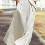 Minimalist 3/4 Sleeve Maxi Dress with Belt