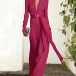 Luxury Flowy Deep V-Neck Maxi Dress