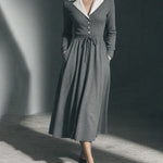 Nadorine Women's 50s Vintage Style Pockets A-line Midi Dress