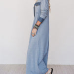 Nadorine Women's Comfy Loose Fit Contrast Color V-Neck Jumpsuit