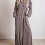 Nadorine Women's Casual Easygoing Style Textured Jumpsuit