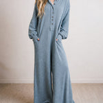 Nadorine Women's Casual Easygoing Style Textured Jumpsuit