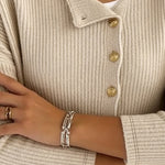 Relaxed Fit Gold Button Detail Knit Cardigan