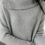 Fashion Casual Ribbed Knit Sweater