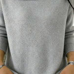 Fashion Casual Ribbed Knit Sweater