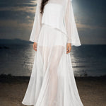 Trendy Flowy Sheer Overlay Tube Top and Shorts set