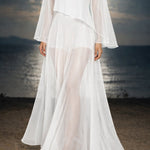 Trendy Flowy Sheer Overlay Tube Top and Shorts set