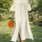 Vacation Vibes Lantern Sleeve Cardigan and Sleeveless Dress Set