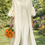 Vacation Vibes Lantern Sleeve Cardigan and Sleeveless Dress Set
