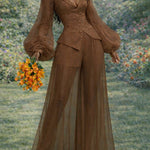Romantic Mesh 2-Piece Garden Wedding Set