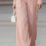 Luxe Elegant Pleated Fishtail Blazer Pants Set