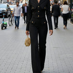 Stylish Elegant Crop Blazer Pants Set