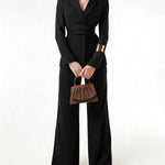 Smart Casual Blazer and Wide Leg Pants Suit set