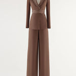 Smart Casual Blazer and Wide Leg Pants Suit set