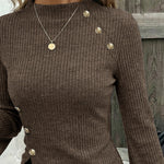 Flare Sleeve Button Detail Knit Undershirt