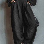 Fashion Cotton Linen Off-the-Shoulder Top and Pants Set